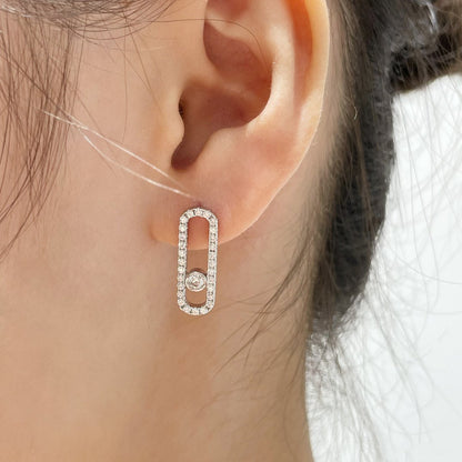 [LORA] MOVE UNO STUD DIAMOND PAVED EARRINGS