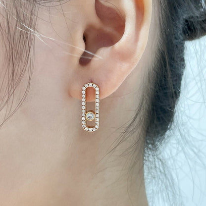 [LORA] MOVE UNO STUD DIAMOND PAVED EARRINGS
