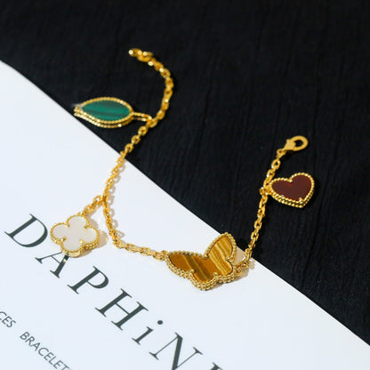 [Lora]LUCKY SPRING 5 MOTIF GOLD BRACELET