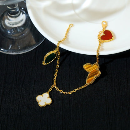 [LORA]LUCKY SPRING 5 MOTIF GOLD BRACELET
