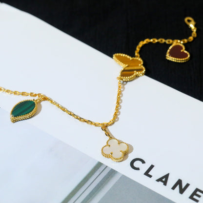 [Lora]LUCKY SPRING 5 MOTIF GOLD BRACELET