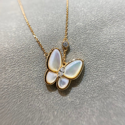 [Lora]BUTTERFLY MOP DIAMOND NECKLACE