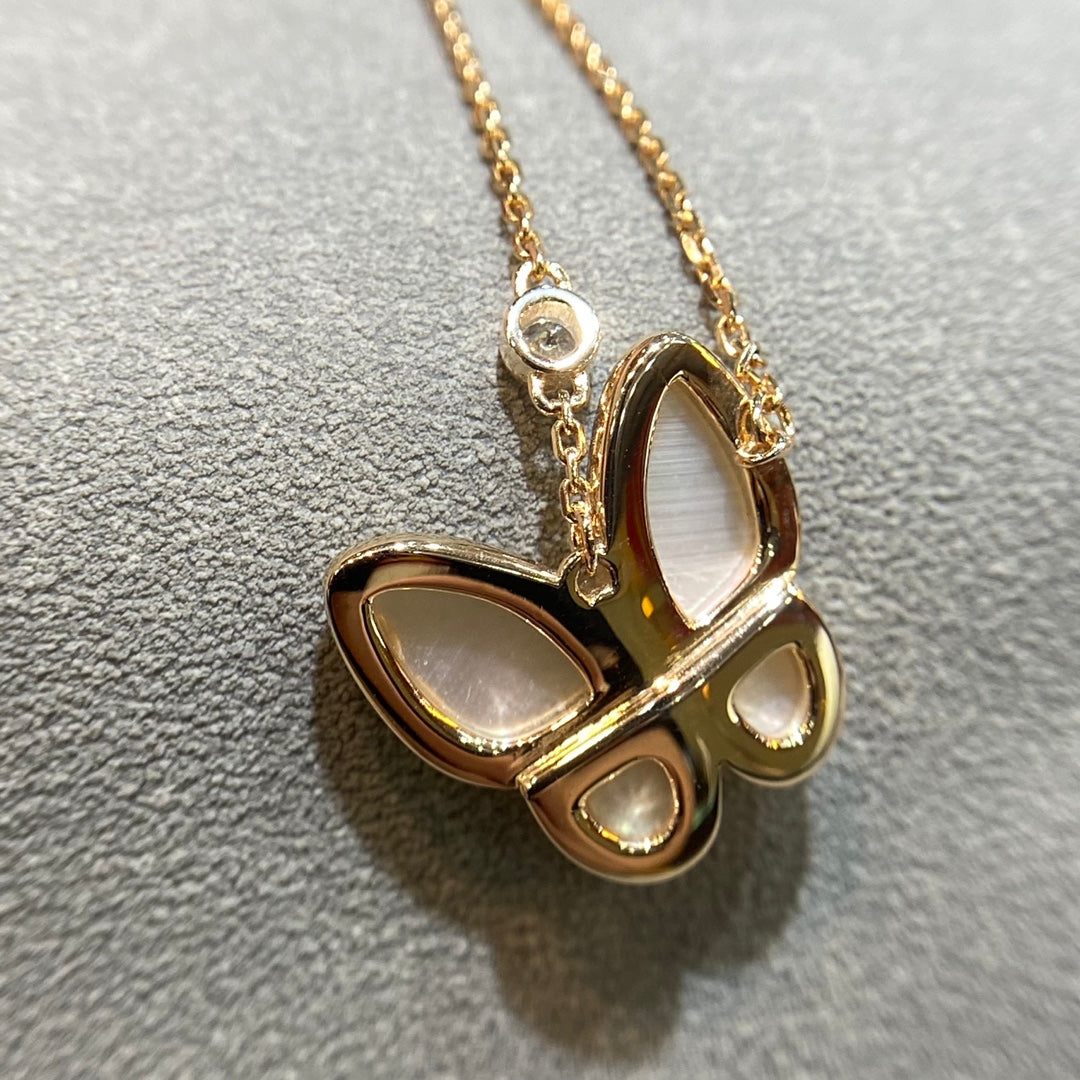 [Lora]BUTTERFLY MOP DIAMOND NECKLACE