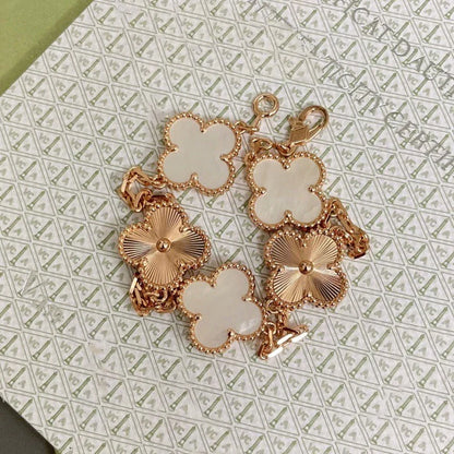 [Lora]CLOVER WHITE PEARL MOP 5 MOTIF BRACELET COLLECTION