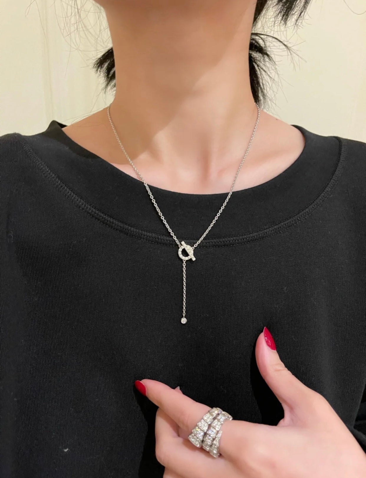 [LORA]FINESSE SILVER DIAMOND NECKLACE
