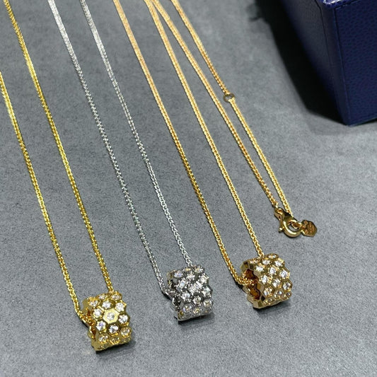 [LORA]BEE LOVE DIAMOND PAVED 3 ROW NECKLACE