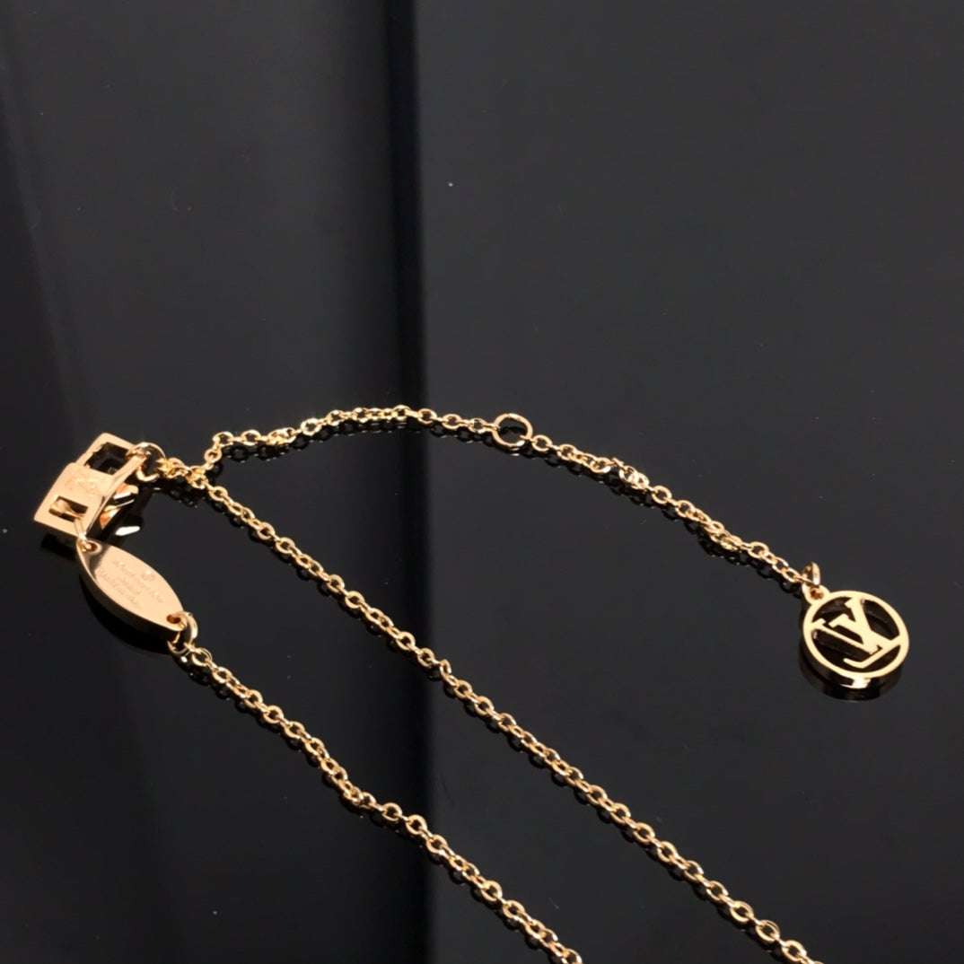 [LORA]COLOR BLOSSOM PINK MOP SUN GOLD NECKLACE