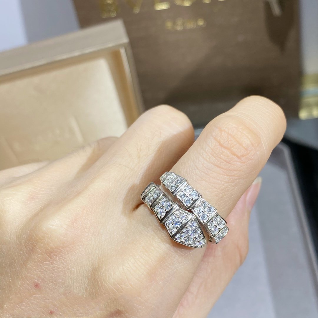 [LORA]SERPENTI RING SILVER DIAMOND PAVED