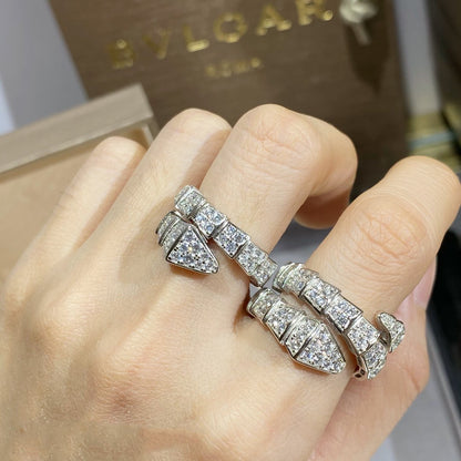 [LORA]SERPENTI RING SILVER DIAMOND PAVED