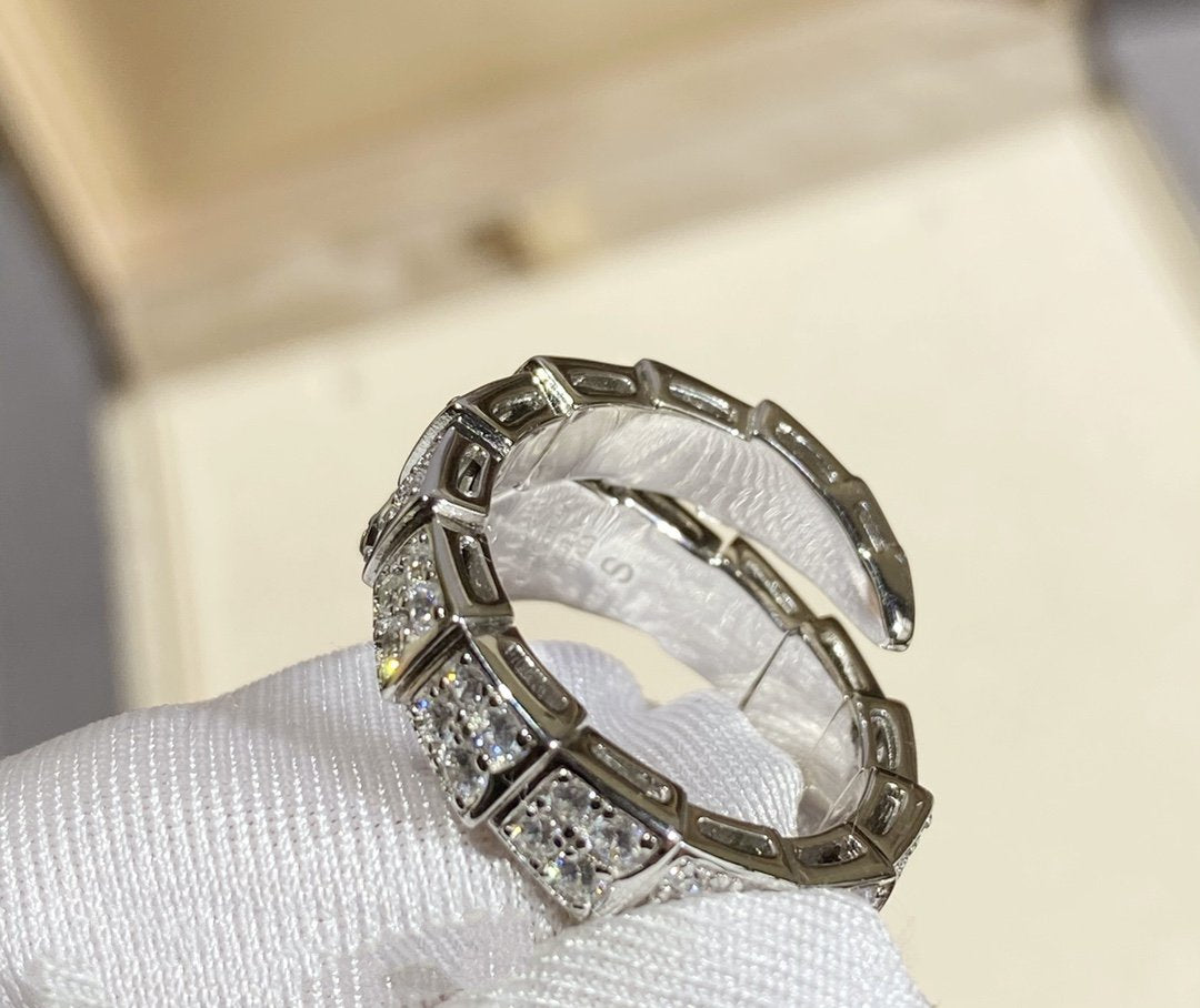 [LORA]SERPENTI RING SILVER DIAMOND PAVED