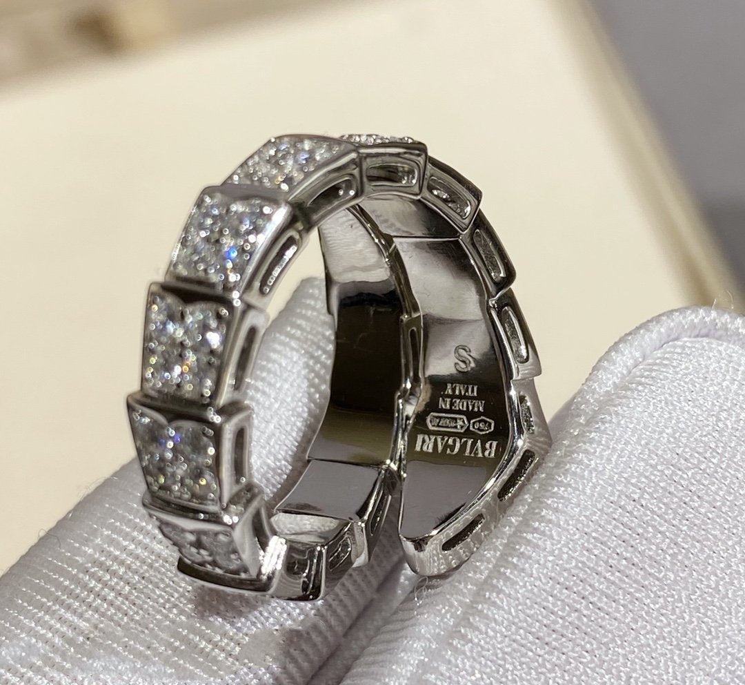[LORA]SERPENTI RING SILVER DIAMOND PAVED
