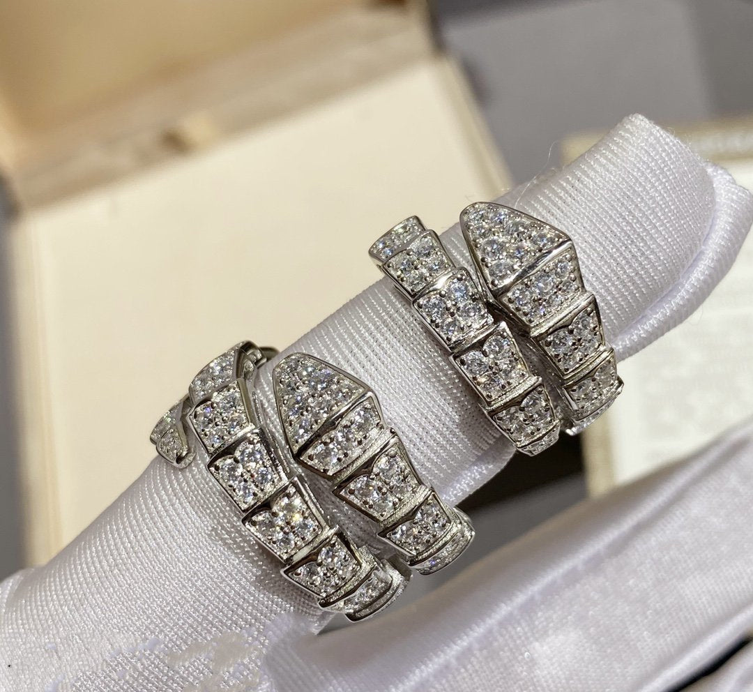 [LORA]SERPENTI RING SILVER DIAMOND PAVED