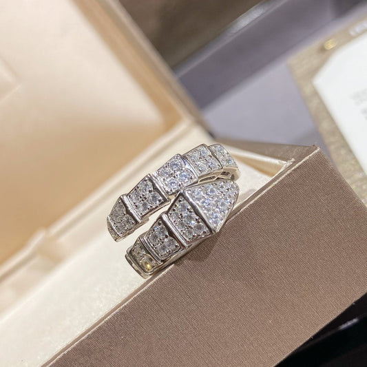 [LORA]SERPENTI RING SILVER DIAMOND PAVED