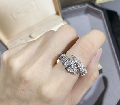 [LORA]SERPENTI LARGE RING SILVER DIAMOND PAVED