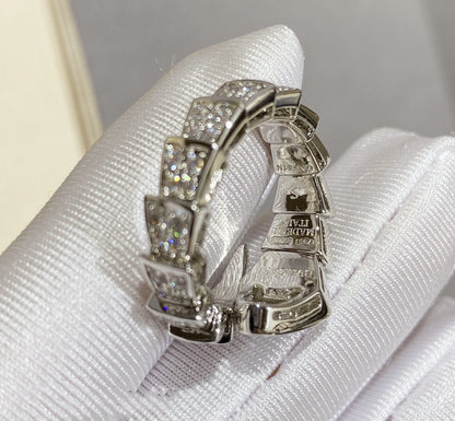 [LORA]SERPENTI LARGE RING SILVER DIAMOND PAVED