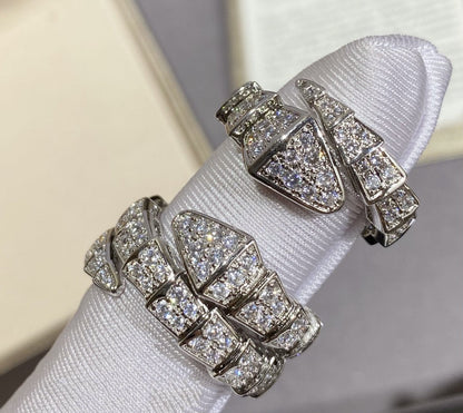 [LORA]SERPENTI LARGE RING SILVER DIAMOND PAVED