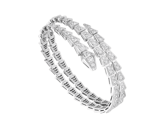 [LORA]SERPENTI BRACELET SILVER DIAMOND DOUBLE ROW