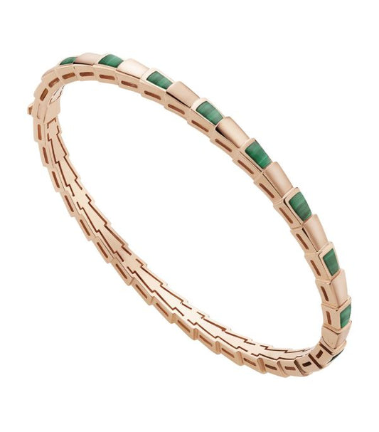 [LORA]SERPENTI BRACELET PINK GOLD MALACHITE