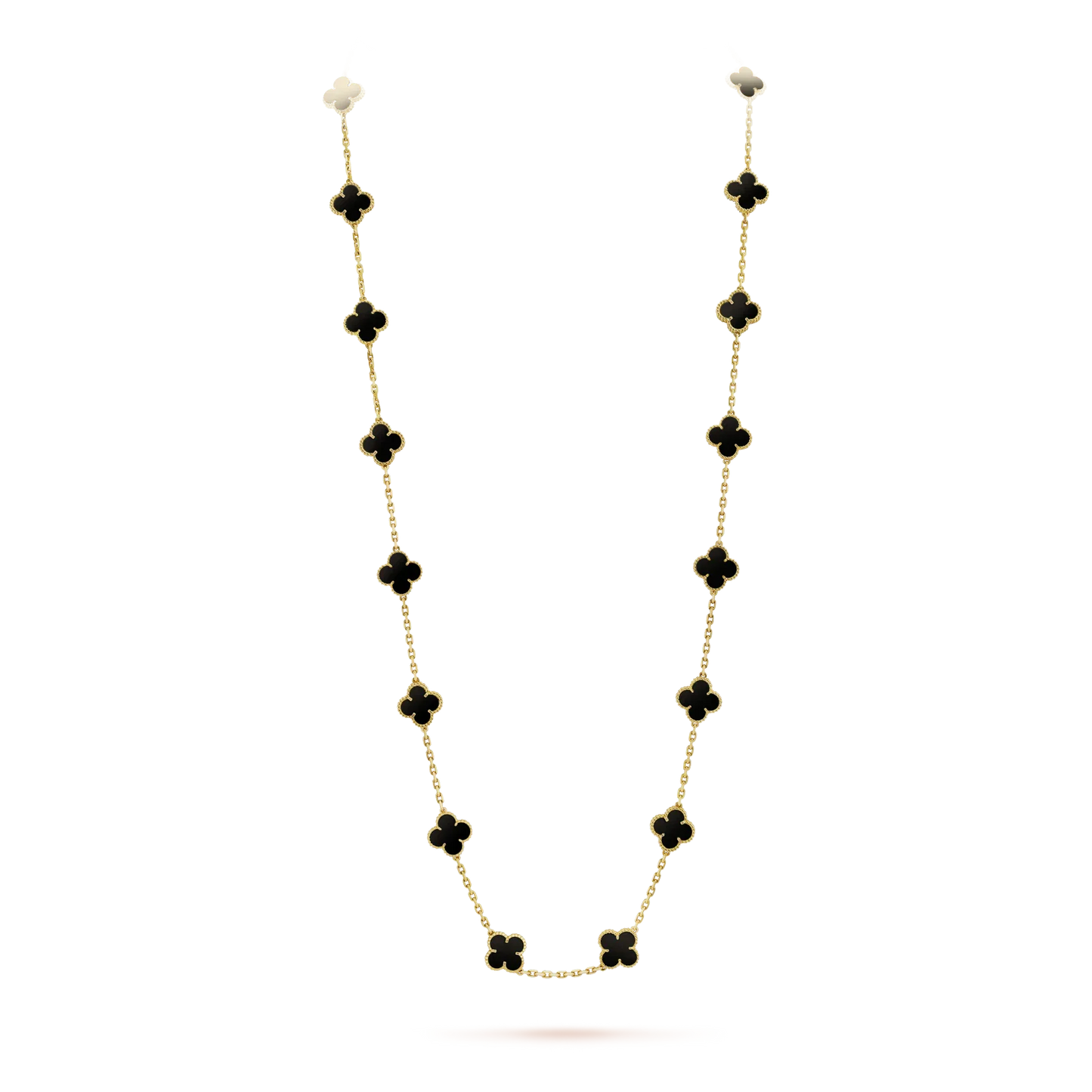 [Lora]CLOVER 20 MOTIFS ONYX NECKLACE