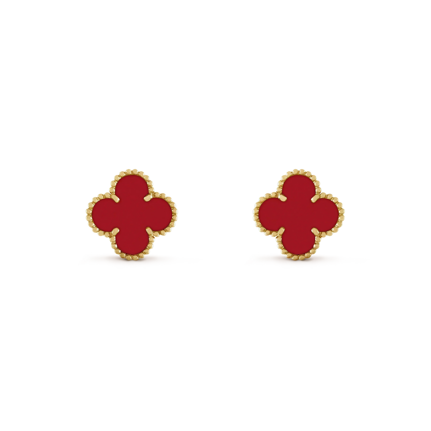 [LORA]CLOVER MINI 9.5MM CARNELIAN EARRINGS