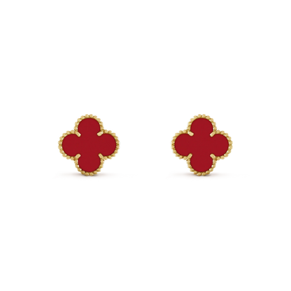 [LORA]CLOVER MINI 9.5MM CARNELIAN EARRINGS