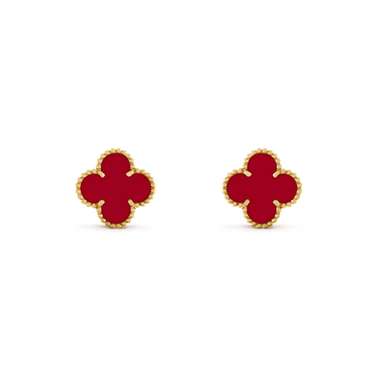 [LORA]CLOVER MEDIUM 1 MOTIFS CARNELIAN  EARRINGS