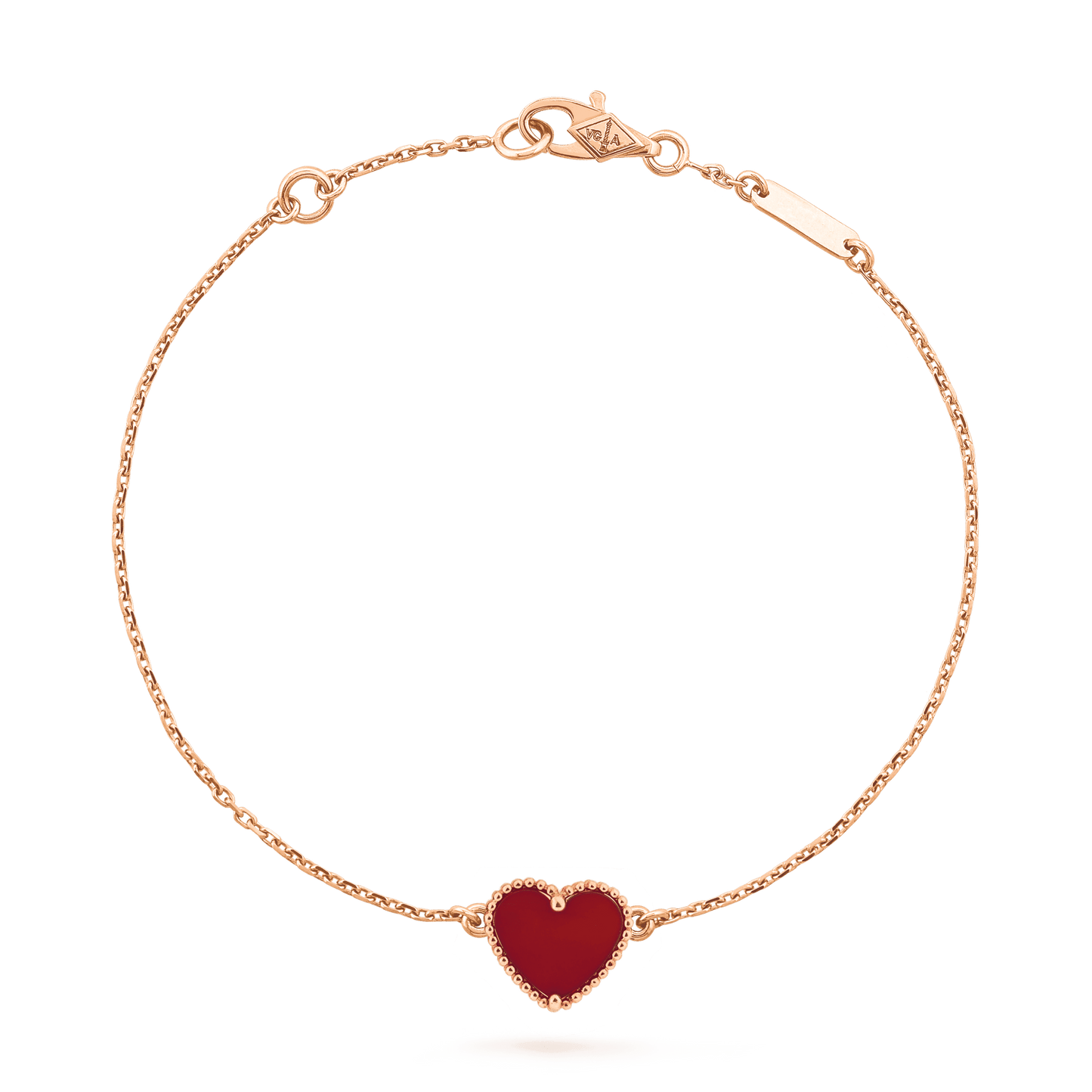 [LORA]HEART CARNELIAN PINK GOLD BRACELET
