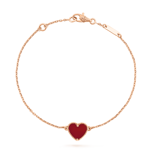 [Lora]HEART CARNELIAN PINK GOLD BRACELET