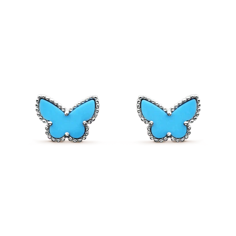 [LORA]BUTTERFLY TURQUOISE EARRINGS SILVER