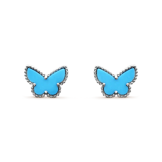 [LORA]BUTTERFLY TURQUOISE EARRINGS SILVER