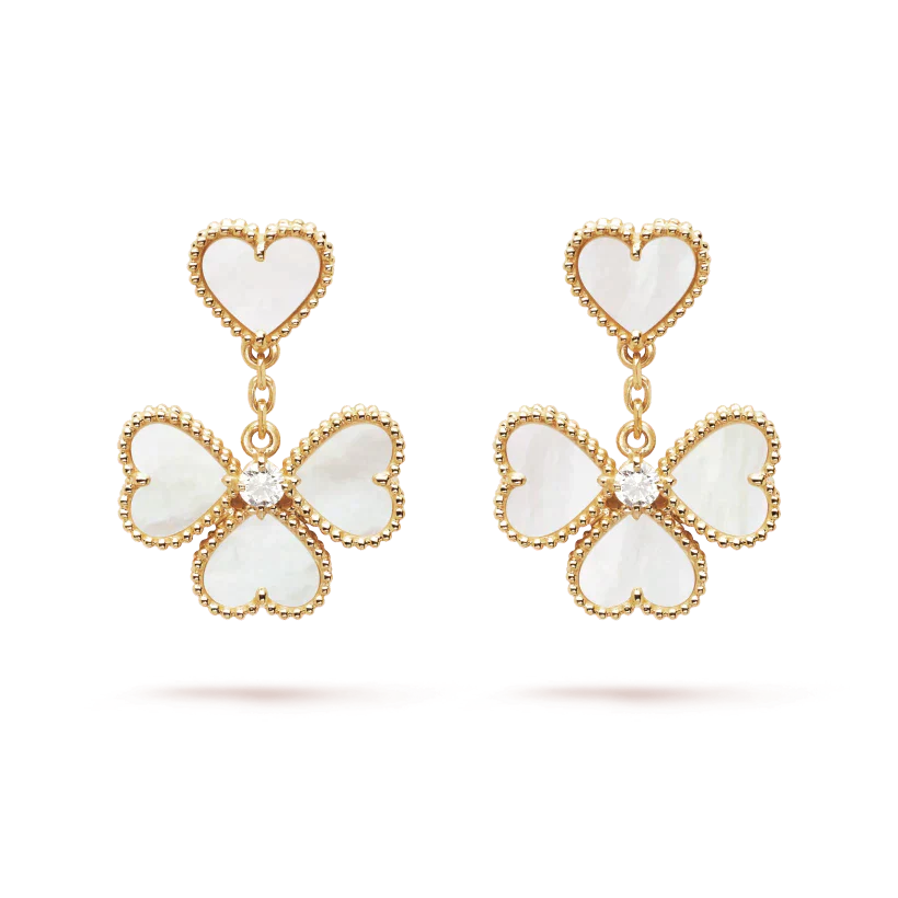 [LORA]CLOVER SWEET WHITE MOP EARRINGS