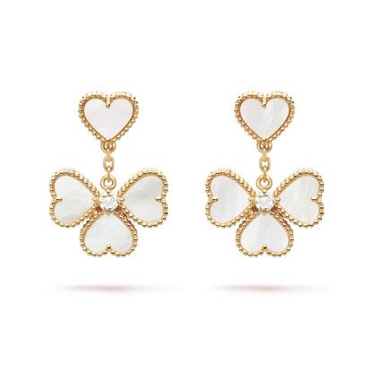 [LORA]CLOVER SWEET WHITE MOP EARRINGS