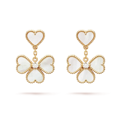 [Lora]CLOVER SWEET WHITE MOP EARRINGS