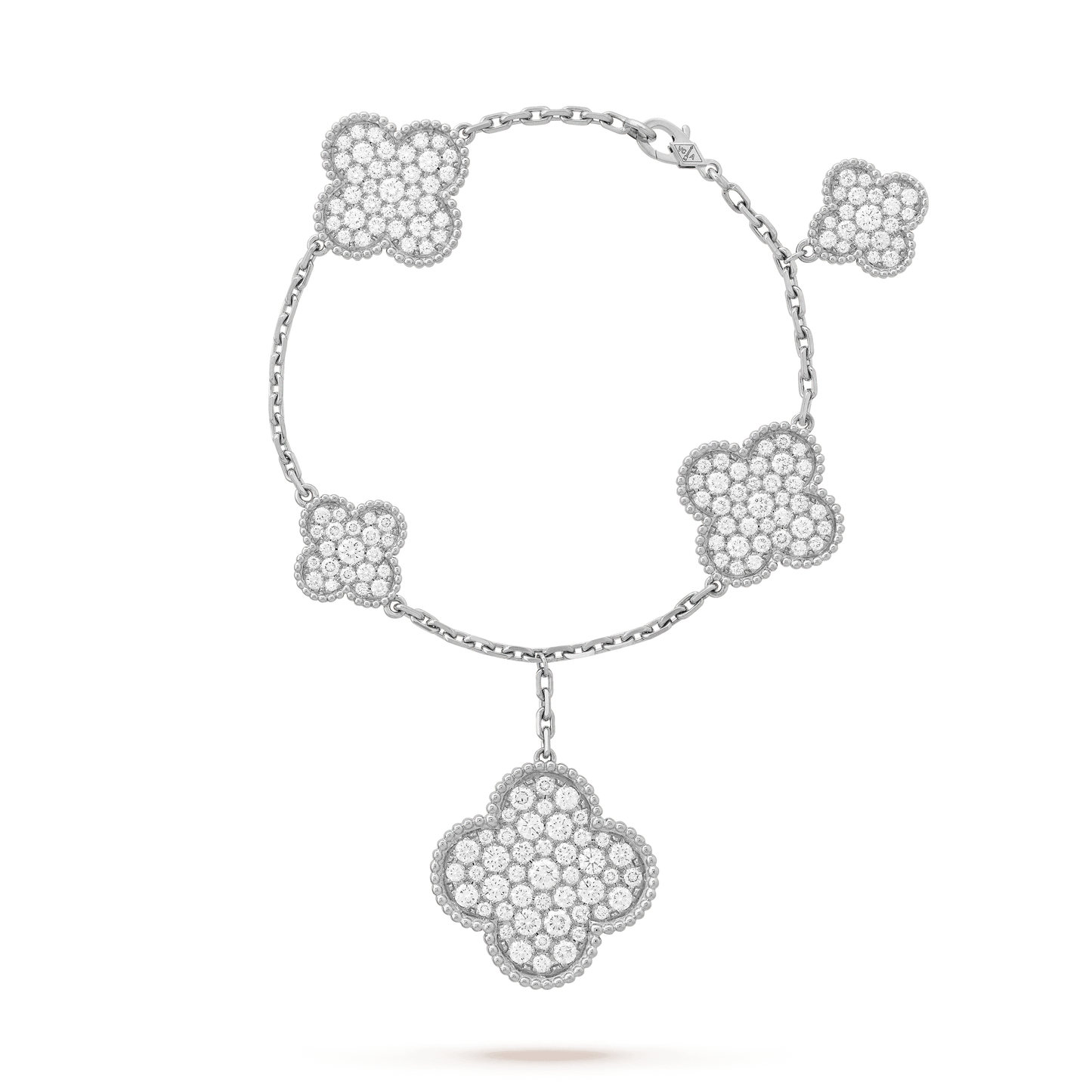 [Lora]CLOVER 6 MOTIFS SILVER DIAMOND BRACELET