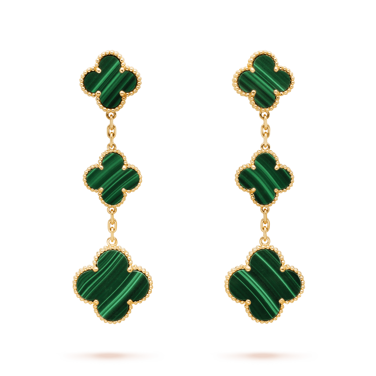 [Lora]CLOVER MALACHITE 3 MOTIFS GOLD