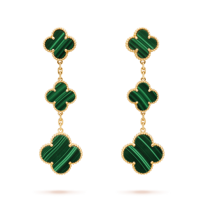 [Lora]CLOVER MALACHITE 3 MOTIFS GOLD