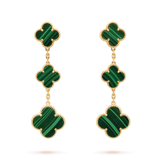 [Lora]CLOVER MALACHITE 3 MOTIFS GOLD