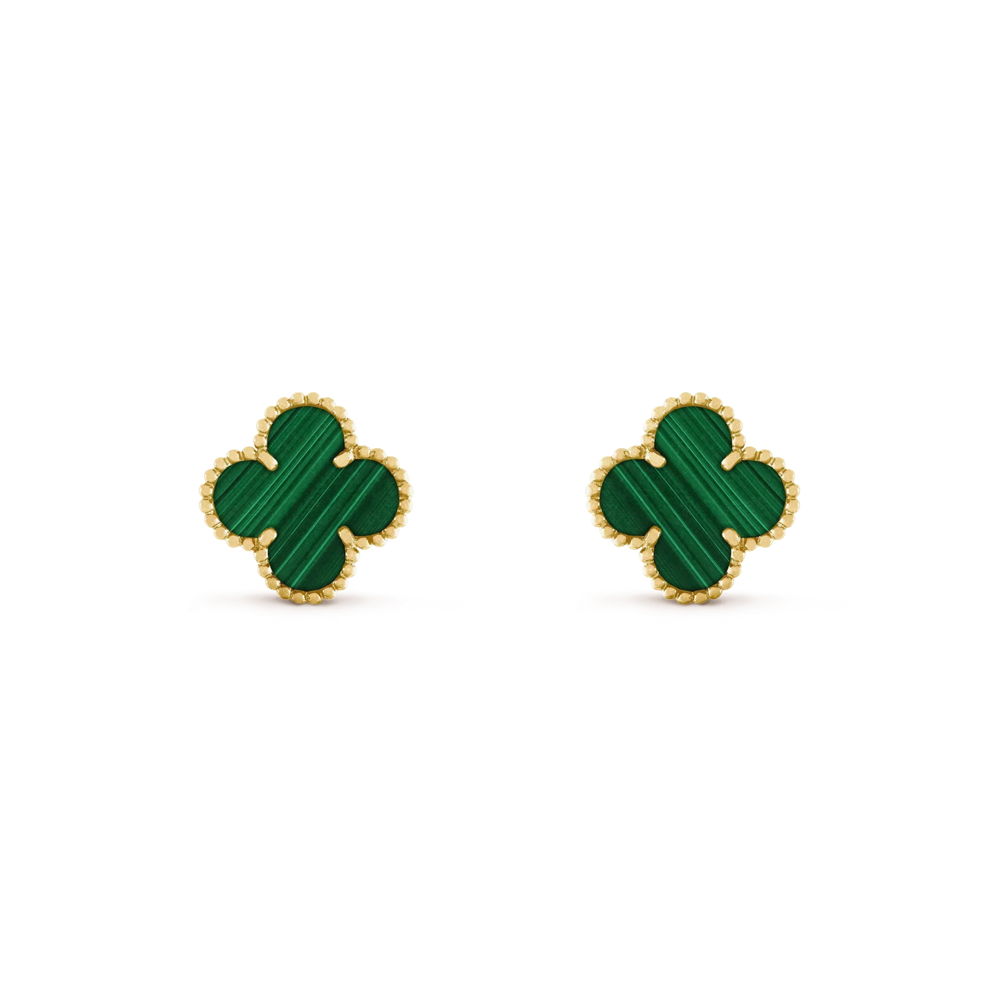 [LORA]CLOVER MEDIUM 1 MOTIFS MALACHITE  EARRINGS