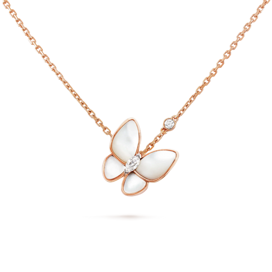 [Lora]BUTTERFLY MOP DIAMOND NECKLACE