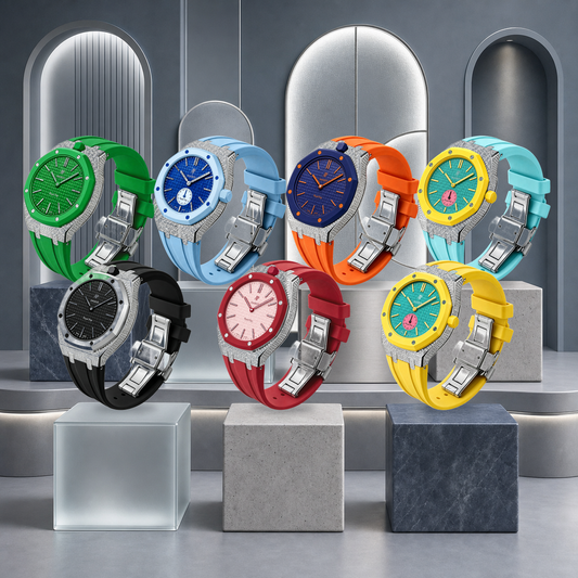 Royal Oak Pop Exclusive Bioceramic Case & Silicone Strap Half Diamond
