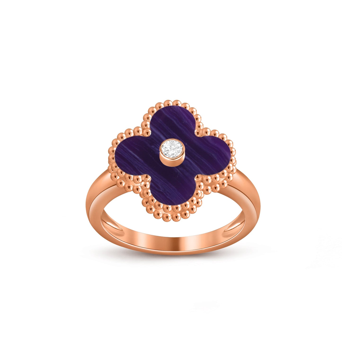 [Lora]CLOVER DIAMOND RING ROSE GOLD COLLECTION