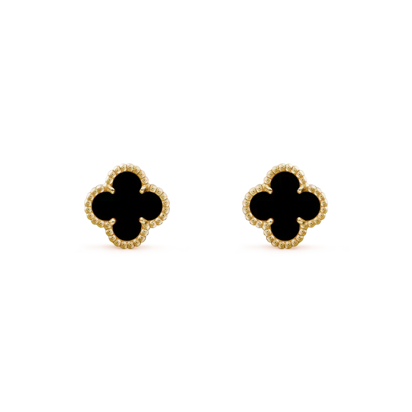 [LORA]CLOVER MINI 9.5MM BLACK MOP EARRINGS
