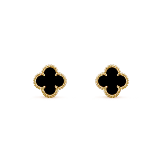 [LORA]CLOVER MINI 9.5MM BLACK MOP EARRINGS