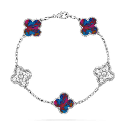 [Lora]CLOVER 5 MOTIF COLOR GEMSTONES BRACELET COLLECTION