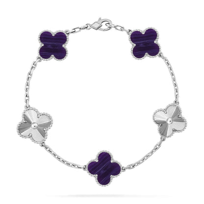 [Lora]CLOVER 5 MOTIF PURPLE STRIPES BRACELET COLLECTION
