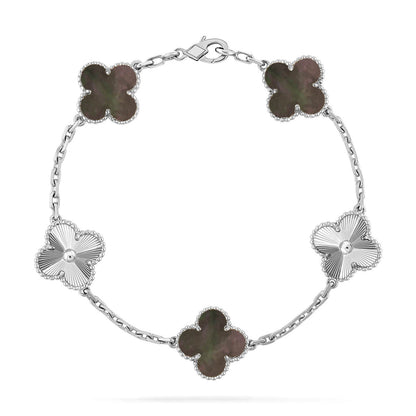 [Lora] CLOVER 5 MOTIF GRAY MOP BRACELET COLLECTION