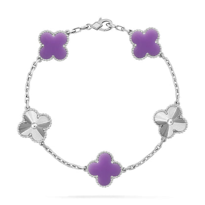 [Lora]CLOVER 5 MOTIF LIGHT PURPLE BRACELET COLLECTION