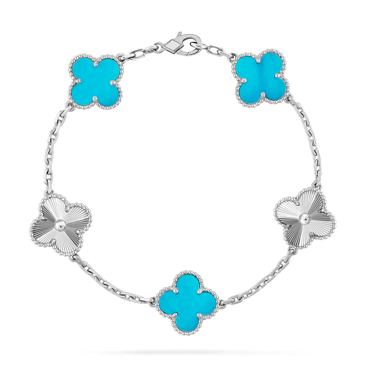 [Lora] CLOVER 5 MOTIF TURQUOISE BRACELET COLLECTION