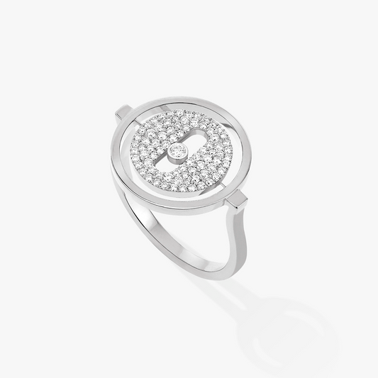 [LORA] LUCKY MOVE PAVED SILVER DIAMOND RING