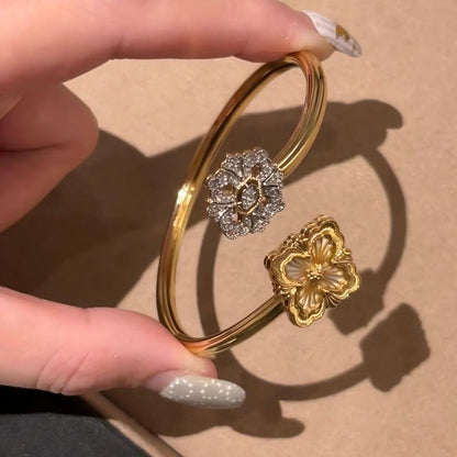 [Lora JEWELRY] OPERA TULLE  GOLD BRACELET WITH ENAMEL BACKGROUND